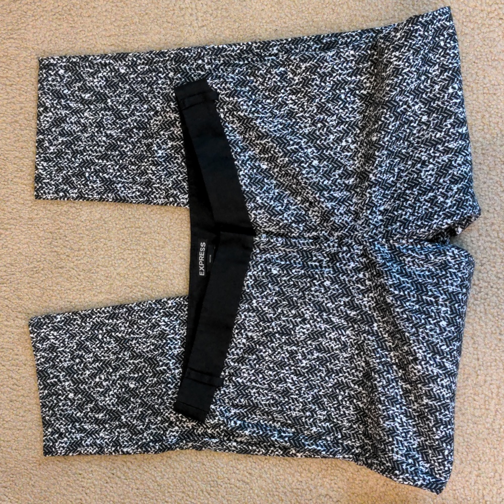 Express Editor Herringbone Crop Dress Pants